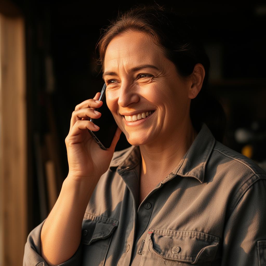 A small business owner answering an inbound call from a Pay Per Call Daddy campaign